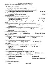 Đề kiểm tra cuối học kì 1 Lịch sử và Địa lí Lớp 7 (Sách Kết nối tri thức) - Năm học 2022-2023 (Có hướng dẫn chấm)